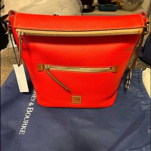 Dooney and Bourke Large Pebble Grain Sac in Red. NWT